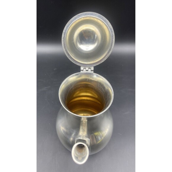 VTG John Somers Handmade Brazilian Pewter Teapot Stamped 10” - Picture 6 of 8